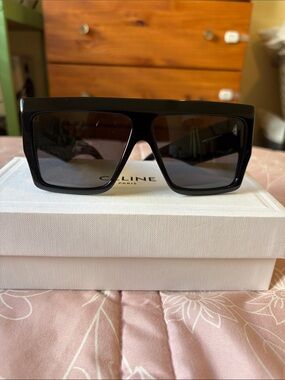 Celine Flat-top shield sunglasses 60 MM in black